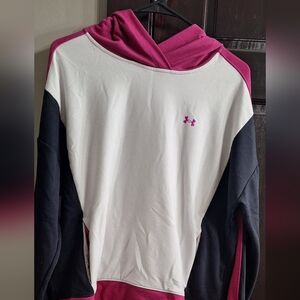Under Armour Women's Burgundy and White Hoodie